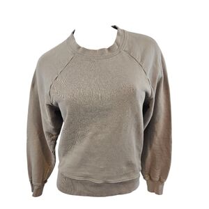 3/$25 Zella Size XXS Tan Crew Neck Sweater with Ribbed Details